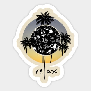 Relax in the beach Sticker